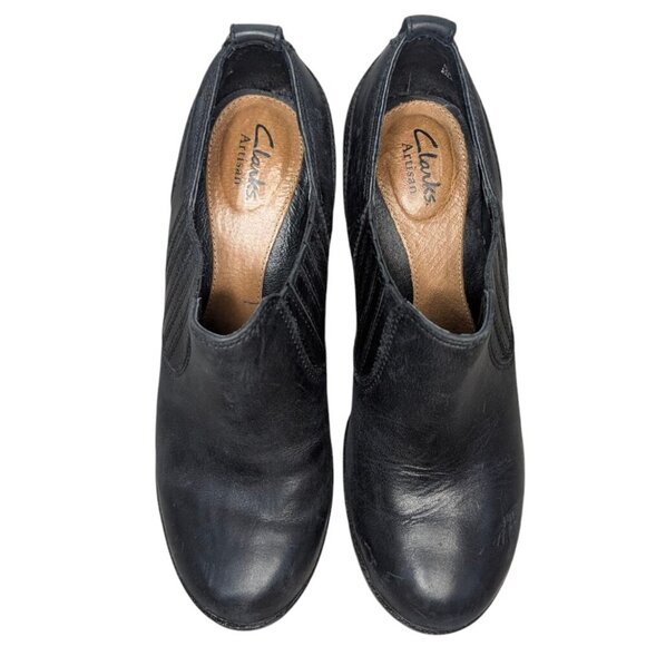 Clarks artisan 62254 slip on leather boot shoes - SZ 7 - Picture 2 of 4